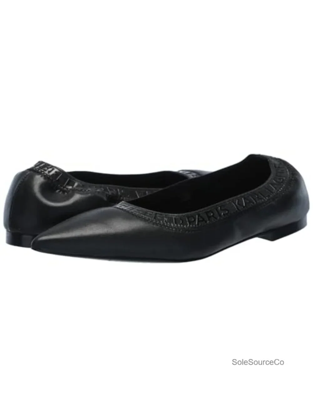 KARL LAGERFELD VINETTE POINTED TOE BALLET FLAT FAUX LEATHER